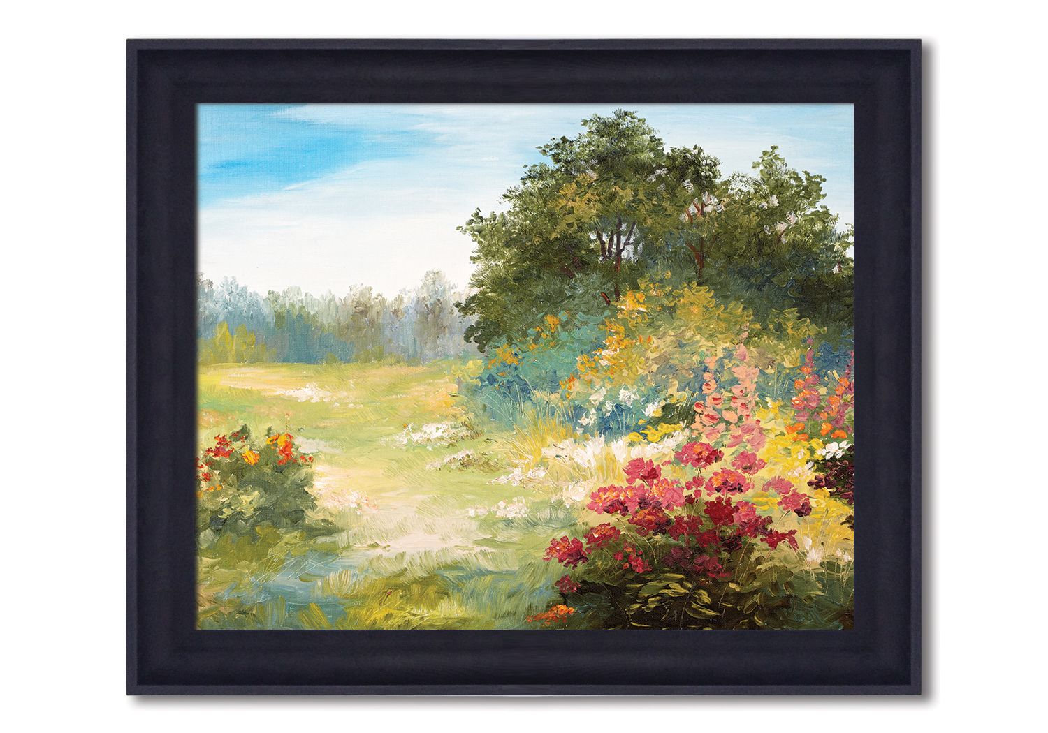 black wood framed print