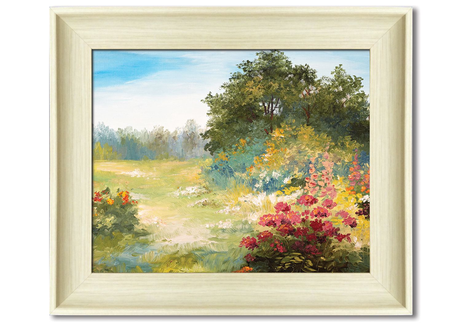 natural faux wood framed print
